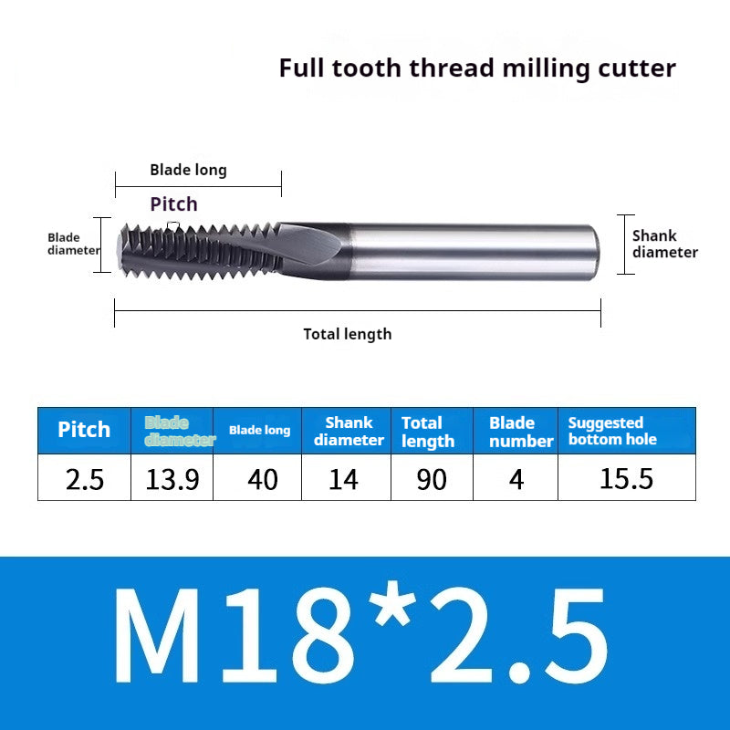 2034-65° three-tooth thread milling cutter, tungsten steel alloy end mill, tooth milling cutter, three-edged coating, M2M3M4M6 CNC cutter Shandong Denso Pricision Tools Co.,Ltd.